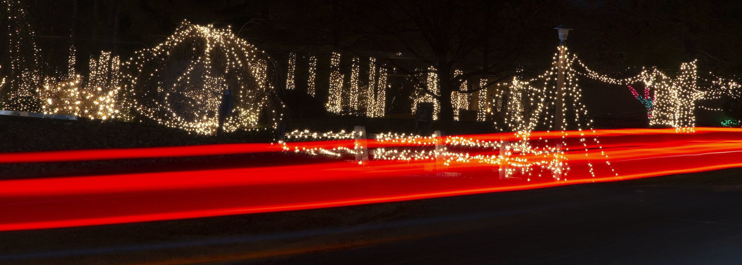 Way of Lights holiday light display at the National Shrine of Our Lady of the Snows